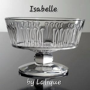 1980s Lalique Crystal Open Compote Pedestal Dish Isabelle Signed 🇫🇷